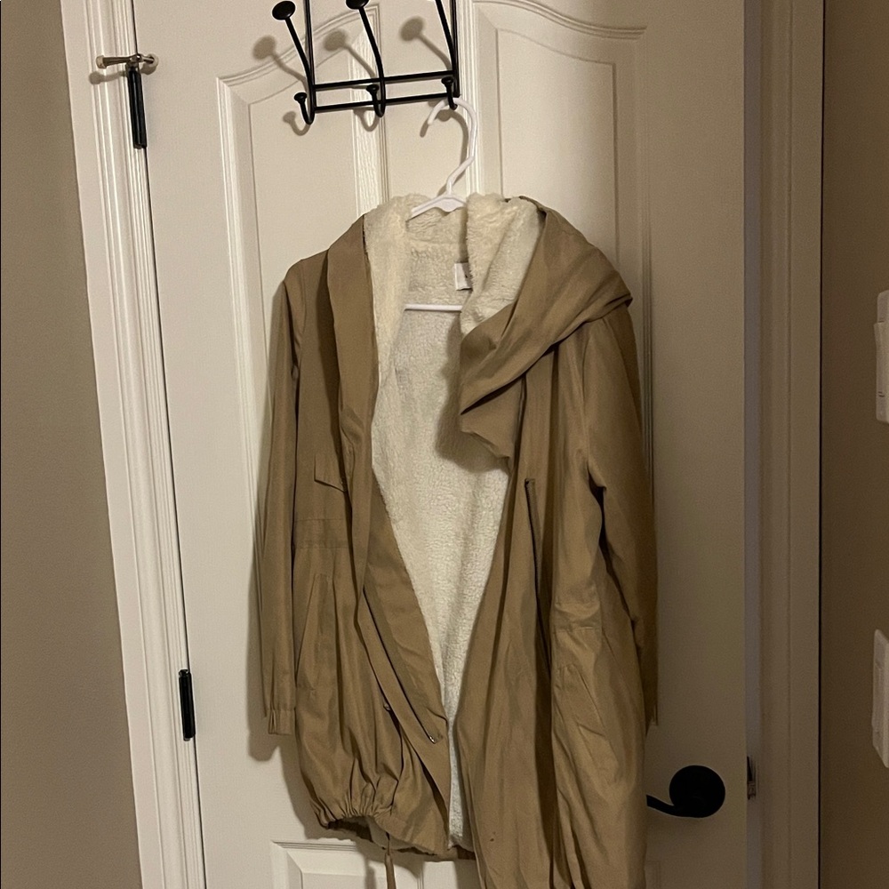 Women's Tan Hooded Jacket